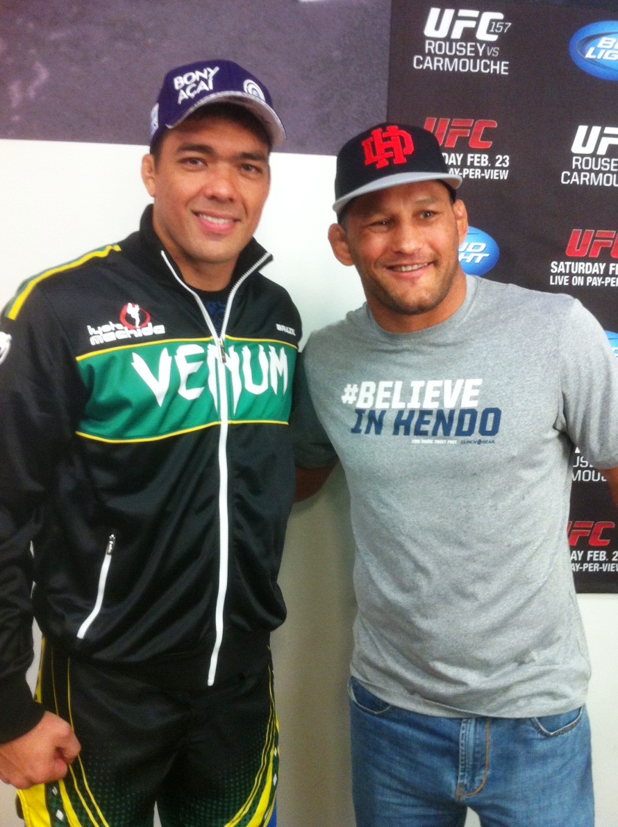Sonrisas de ambos durante los entrenamientos en Anaheim