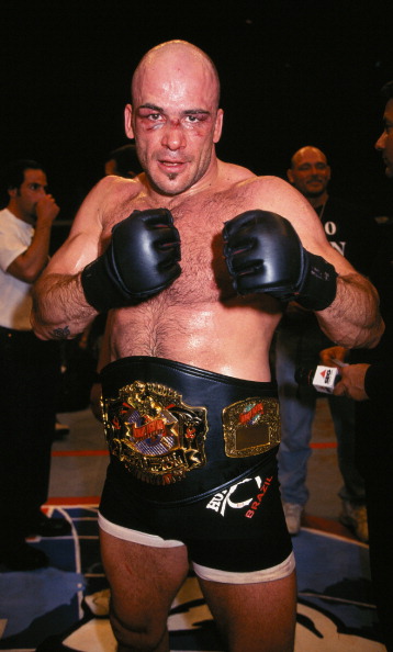 Bas Rutten poses for a portrait after his victory over Kevin Randleman to capture the UFC Heavyweight Championship at UFC 20 on May 7, 1999 in Birmingham, AL. (Photo by Josh Hedges/Zuffa LLC)
