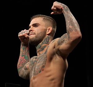 Cody Garbrandt steps on the scale during the UFC 182 weigh-ins at the MGM Grand Marquee Ballroom on January 2, 2015 in Las Vegas, NV. (Photo by Brandon Magnus/Zuffa LLC)
