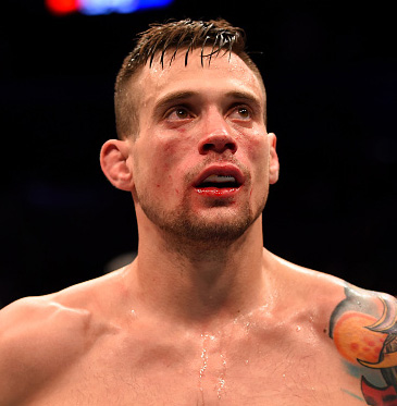James Krause reacts to his loss to Valmir Lazaro after their lightweight bout during the UFC 184 on February 28, 2015 in Los Angeles, CA. (Photo by Josh Hedges/Zuffa LLC)