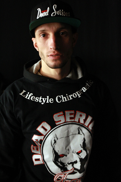 Frankie Perez stands backstage during the UFC Fight Night Boston weigh-in event at the Orpheum Theatre on January 17, 2015 in Boston, Massachusetts. (Photo by Mike Roach/Zuffa LLC)