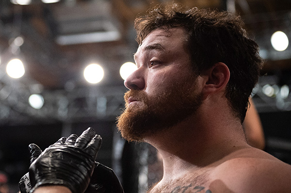 LAS VEGAS, NV - JULY 19: Justin Frazier prepares to enter the octagon during the filming of <a href='../event/Ultimate-Fighter-Team-Serra-vs-Team-Hughes-Finale'><a href='../event/The-Ultimate-Fighter-Team-US-vs-Team-UK-FINALE'><a href='../event/The-Ultimate-Fighter-Heavyweights-FINALE'>The Ultimate Fighter:</a></a></a> Heavy Hitters on JULY 19, 2018 in Las Vegas, Nevada. (Photo by Chris Unger/Zuffa LLC/Zuffa LLC via Getty Images)