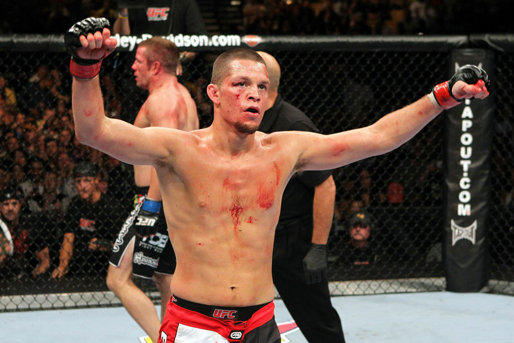UFC 118 Nate Diaz Celebrates
