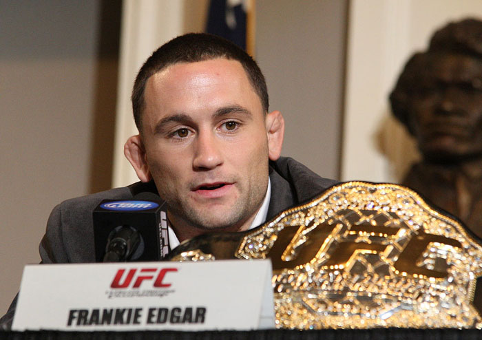 UFC 118 Press Conference: Frankie Edgar.
Photo by Josh Hedges.