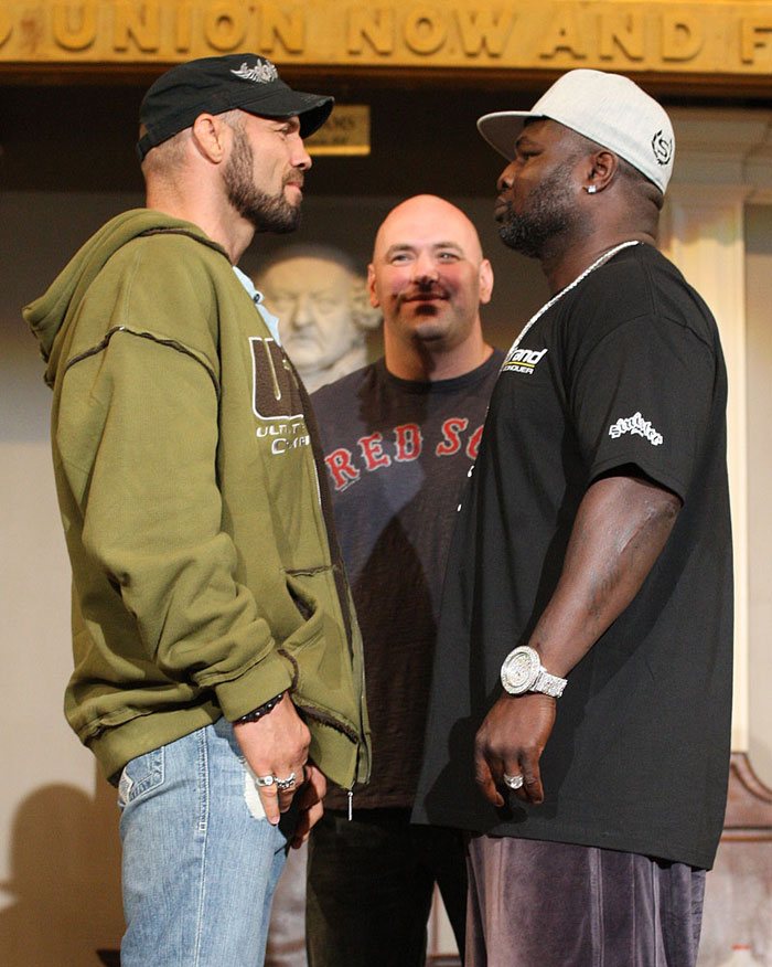 UFC 118 Press Conference: Randy Couture vs. James Toney.
Photo by Josh Hedges.