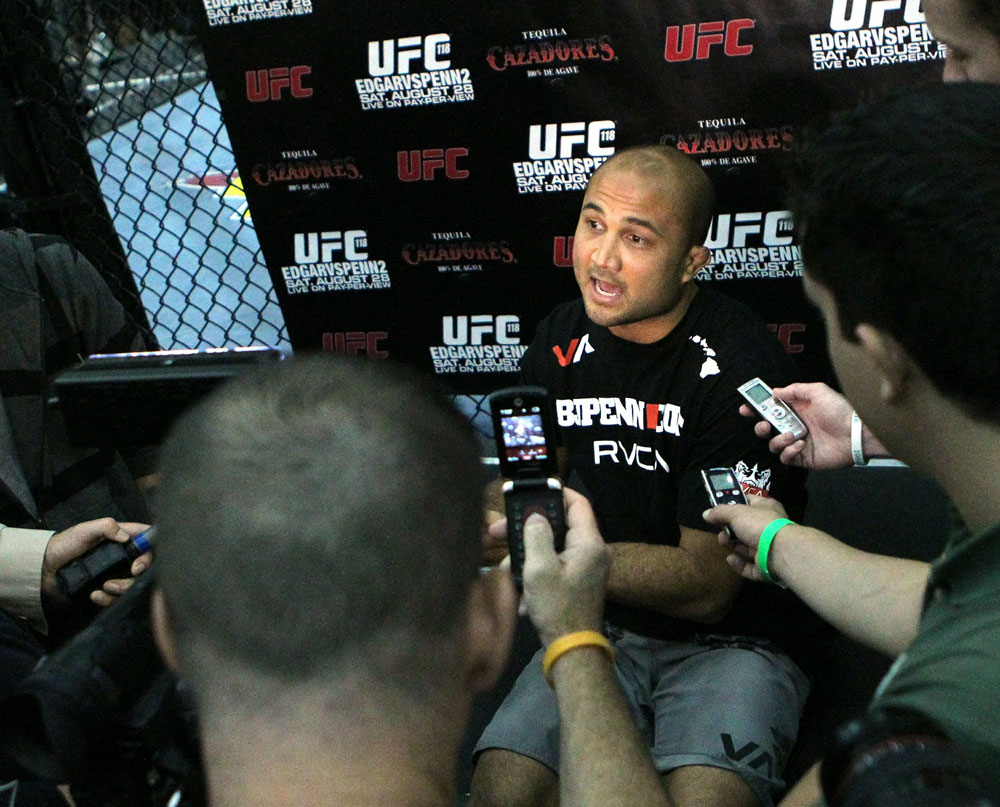 UFC118: Aug. 26th Boston, MA. BJ Penn at open workouts. (Photo by Josh Hedges/Zuffa LLC via Getty Images)