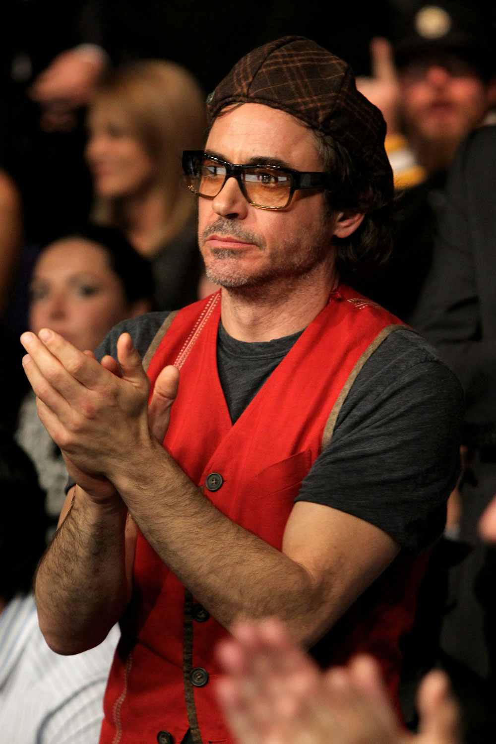 UFC 120: Robert Downey Jr. watches the main event.
