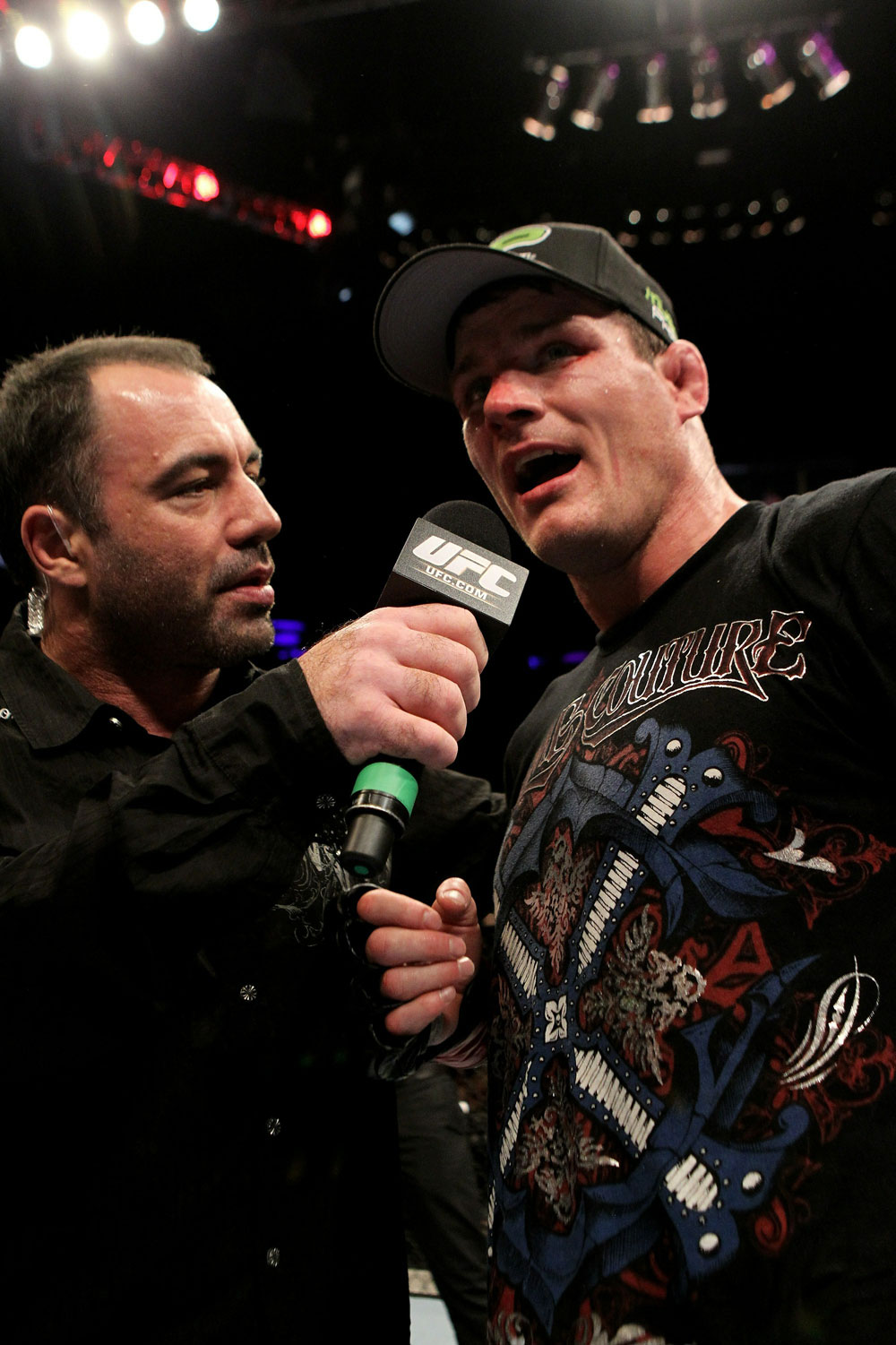 UFC 120: Joe Rogan(L) interviews the winner, Michael Bisping(R)