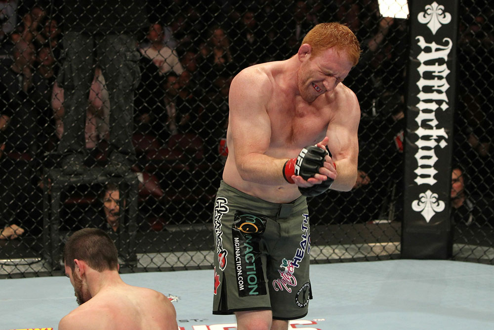 UFC 124: Bocek celebrates his win.