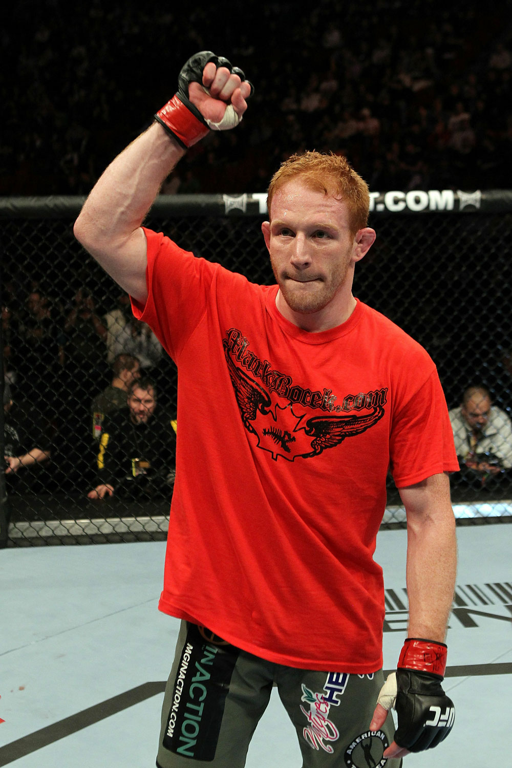 UFC 124: Bocek celebrates his win.