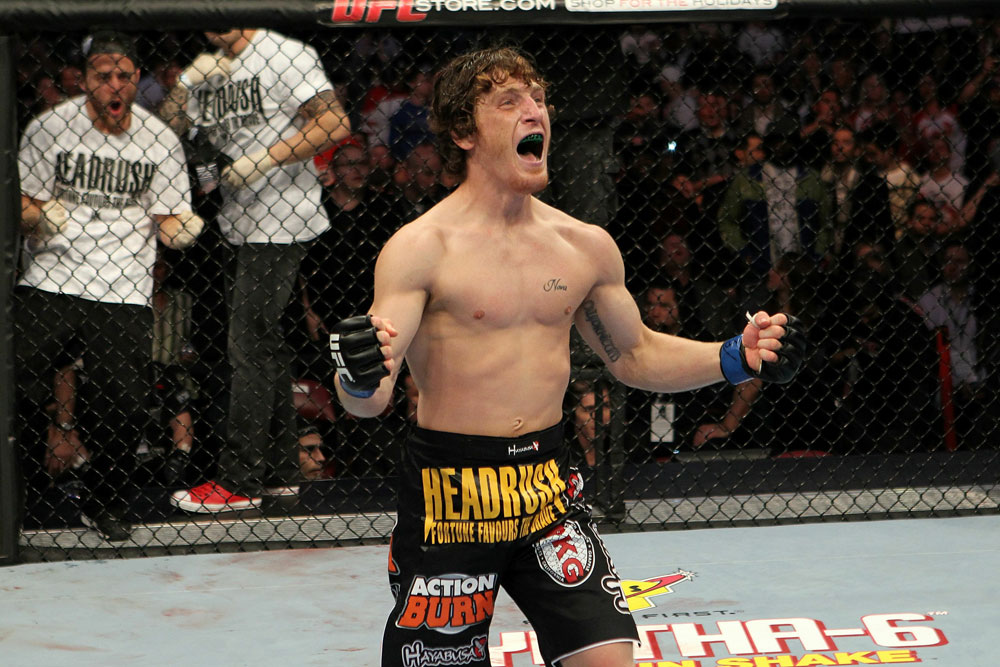 UFC 124: Danzig celebrates his win.