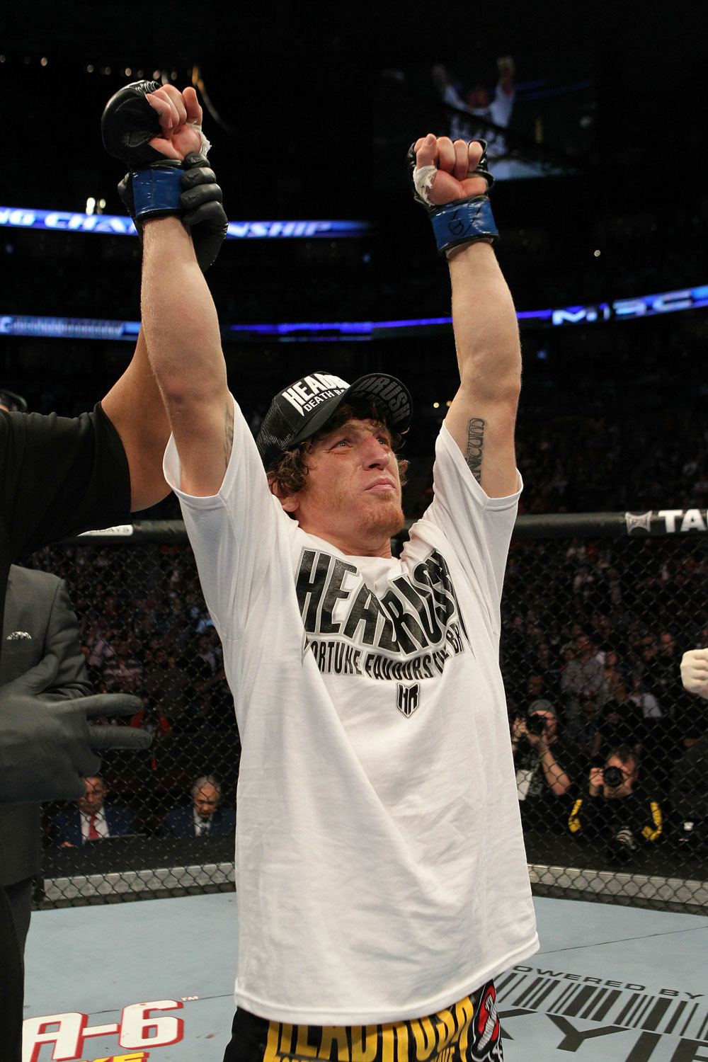 UFC 124: Danzig celebrates his win.