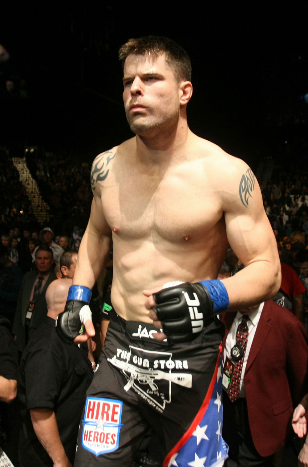 UFC 125: Brian Stann enters the ring.