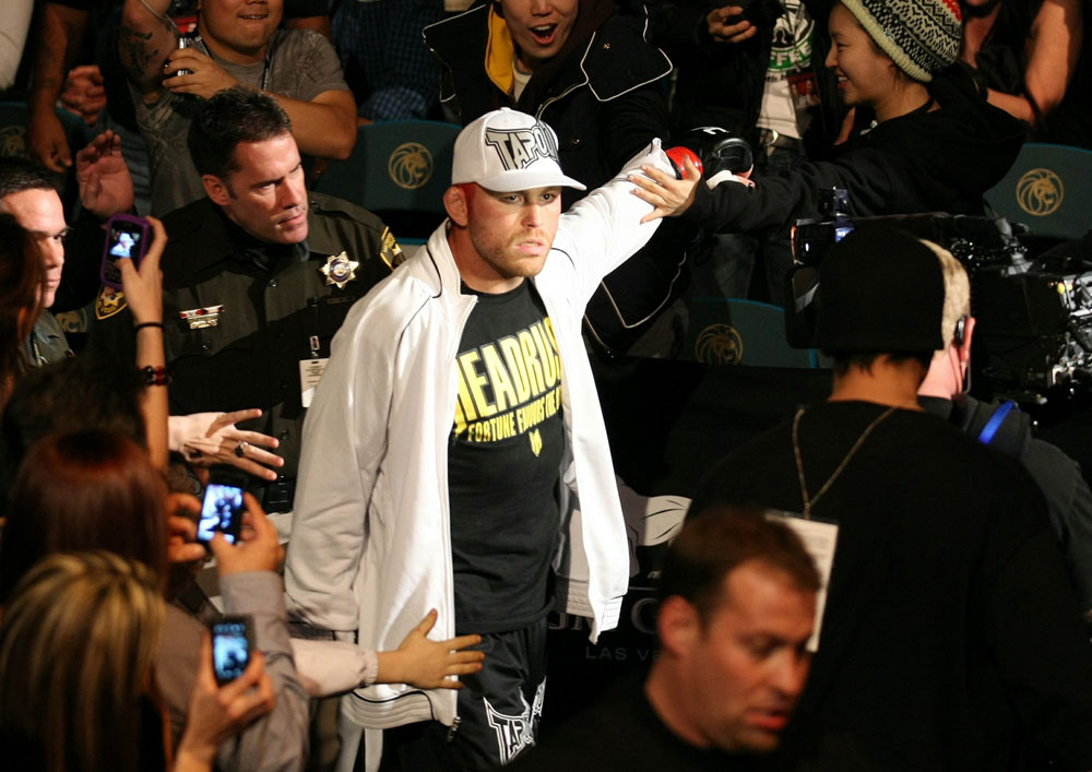 UFC 125: Chris Leben enters the ring.