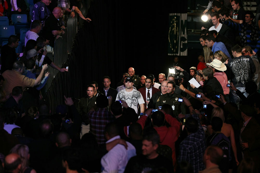 UFC 125: Brian Stann enters the ring.