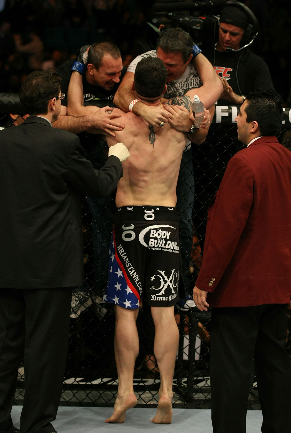 UFC 125: Brian Stann celebrates his victory over Chris Leben.