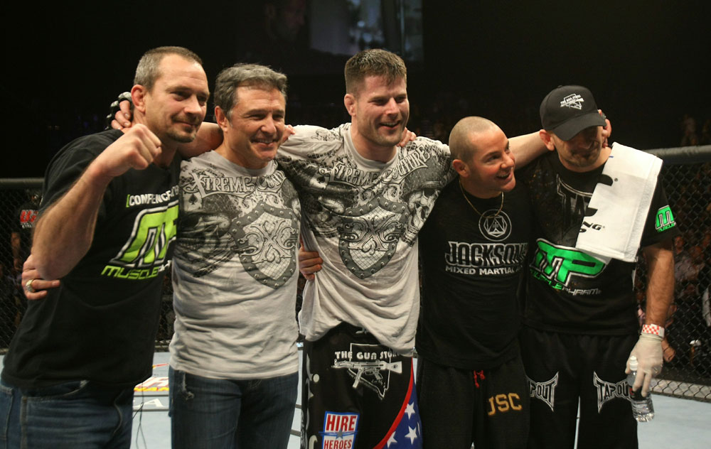 UFC 125: Brian Stann celebrates his win.