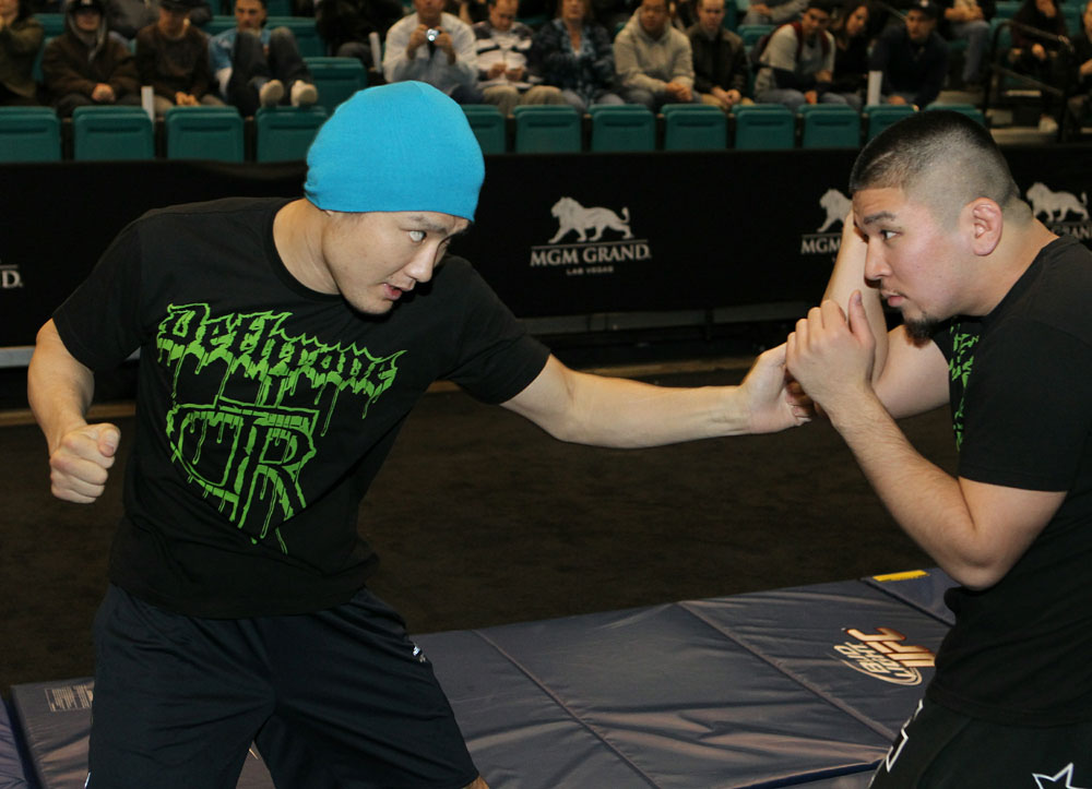 Takanori Gomi at the UFC 125 Open Workouts.