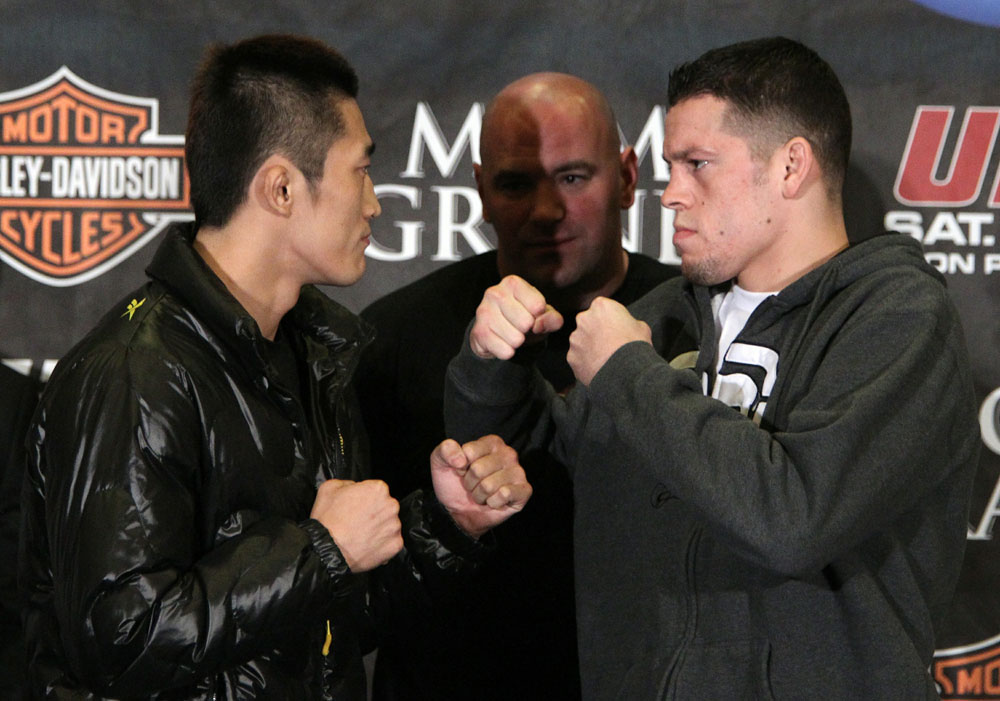 Kim vs. Diaz at the UFC 125 Pre-Fight Press Conference.