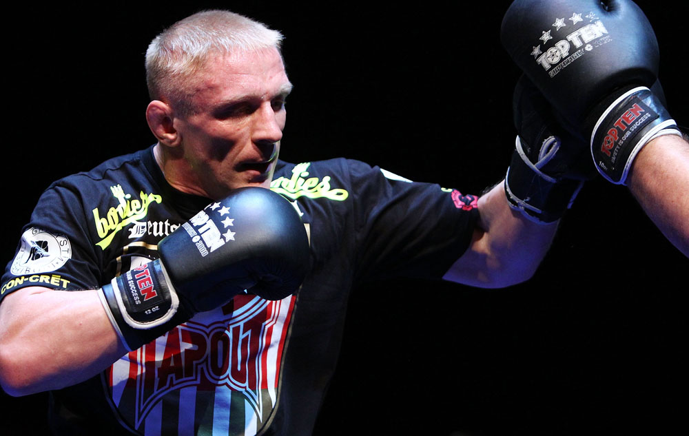 Dennis Siver does some glove work during an Open Workout