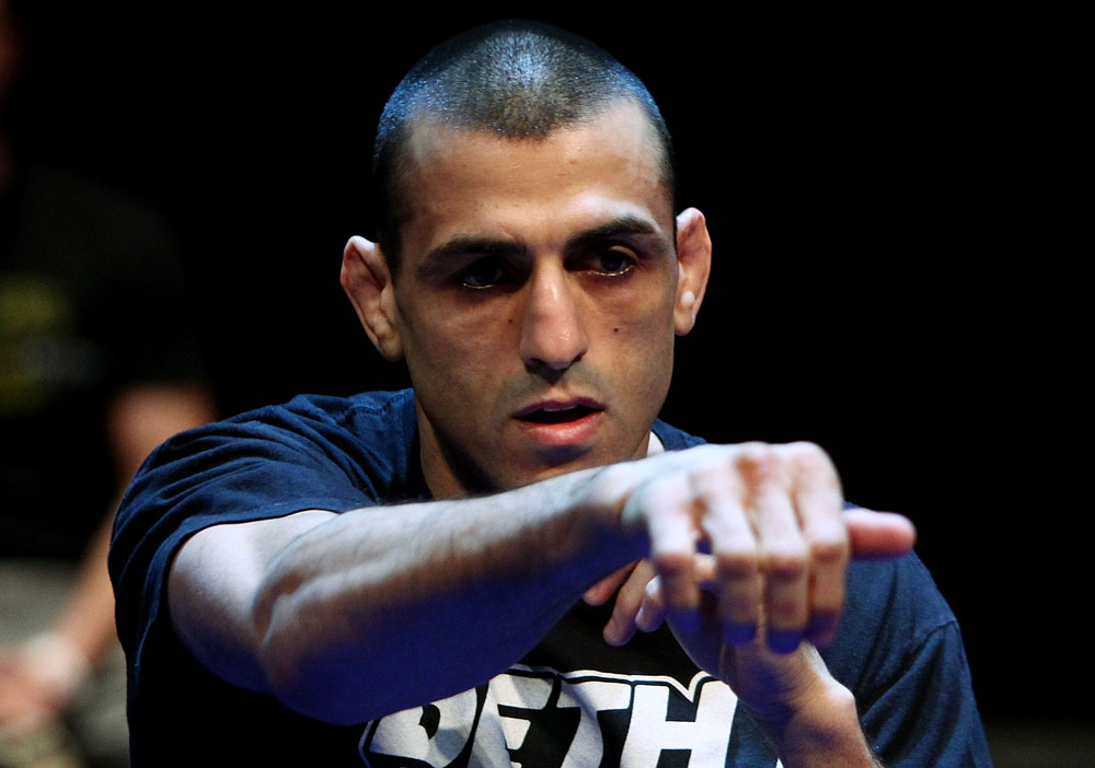 George Sotiropoulos spars during an Open Workout