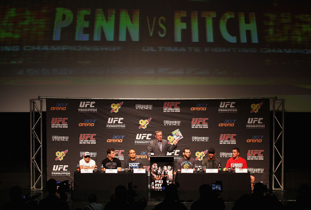 (L-R) George Sotiropoulos, Michael Bisping, BJ Penn, Marshall Zelaznik, Jon Fitch, Jorge Rivera & Kyle Noke