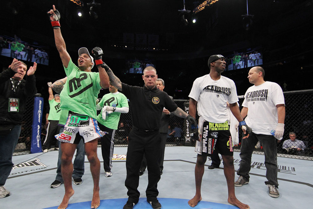 UFC 128: Edson Barboza celebrates his win