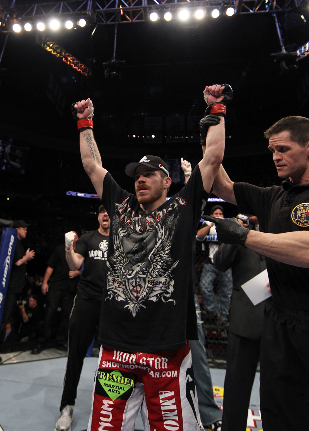 UFC 128: Jim Miller celebrates his win