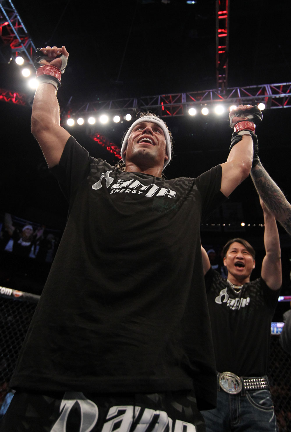 UFC 128: Urijah Faber celebrates his win
