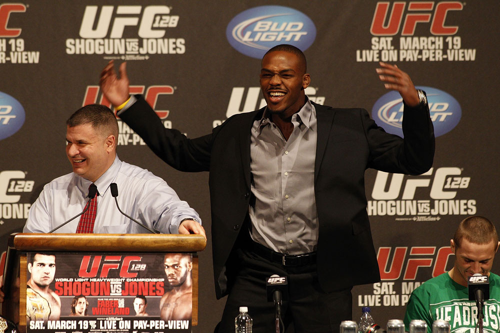 UFC 128: Pre-Fight Press Conference (L-R): Jon Jones & Eddie Wineland