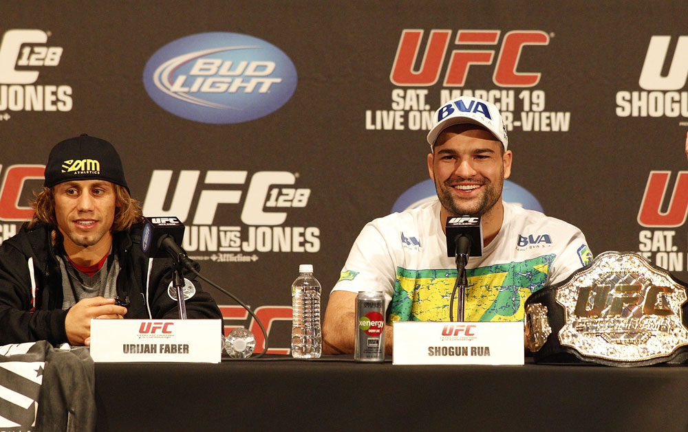 UFC 128: Pre-Fight Press Conference (L-R): Urijah Faber & Mauricio "Shogun" Rua