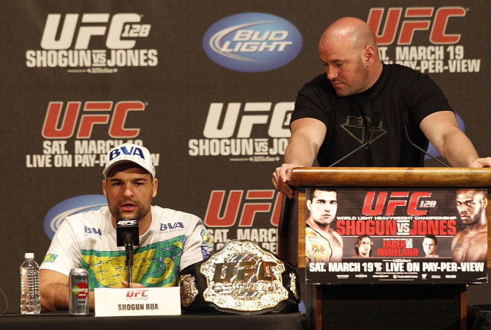 UFC 128: Pre-Fight Press Conference: (L-R) Shogun Rua & Dana White