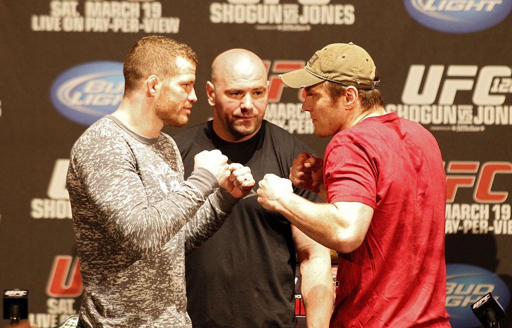 UFC 128: Pre-Fight Press Conference: (L-R) Nate Marquardt vs. Dan Miller