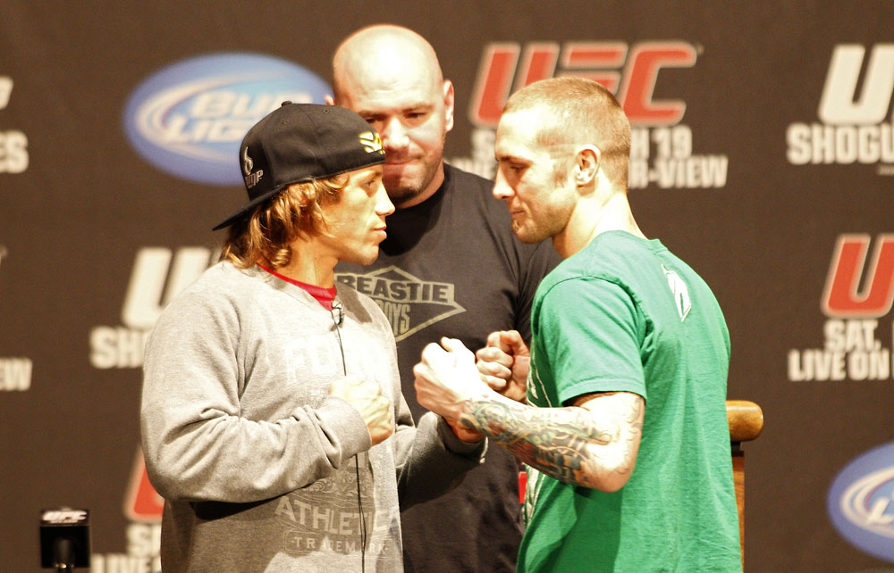 UFC 128: Pre-Fight Press Conference: (L-R) Urijah Faber vs. Eddie Wineland