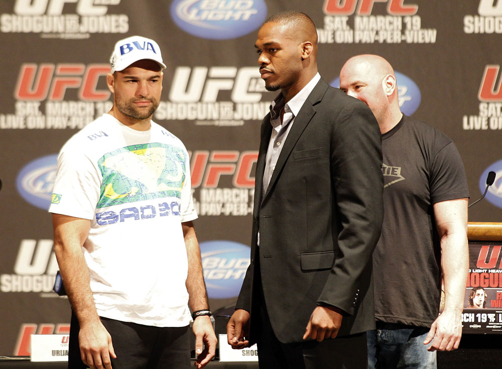 UFC 128: Pre-Fight Press Conference: (L-R) Shogun vs. Jones