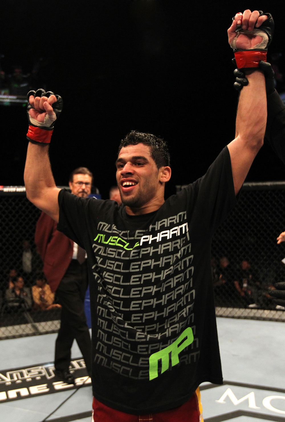 UFC 130: Renan Barao celebrates his win