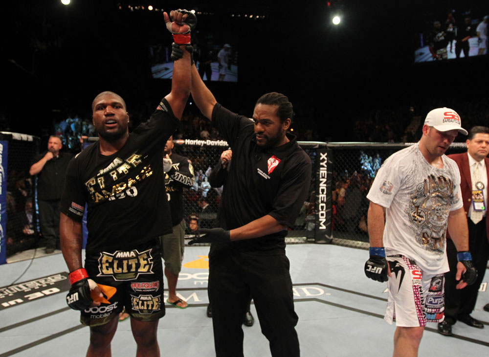 UFC 130: Rampage Jackson celebrates his win