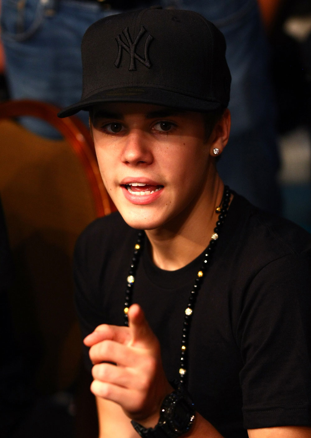 Justin Bieber in attendance at UFC 132.