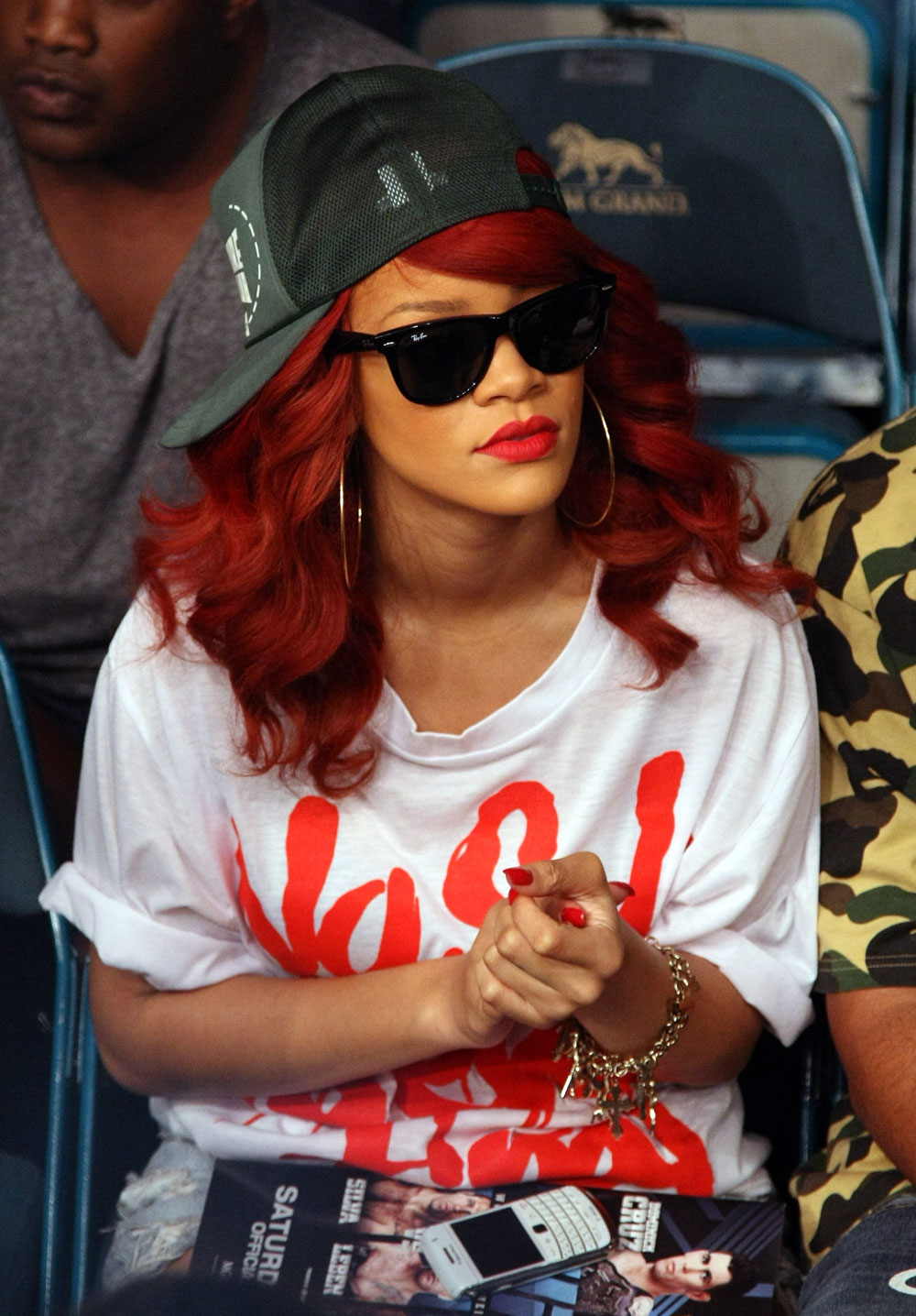 Singer Rihanna in attendance at UFC 132.