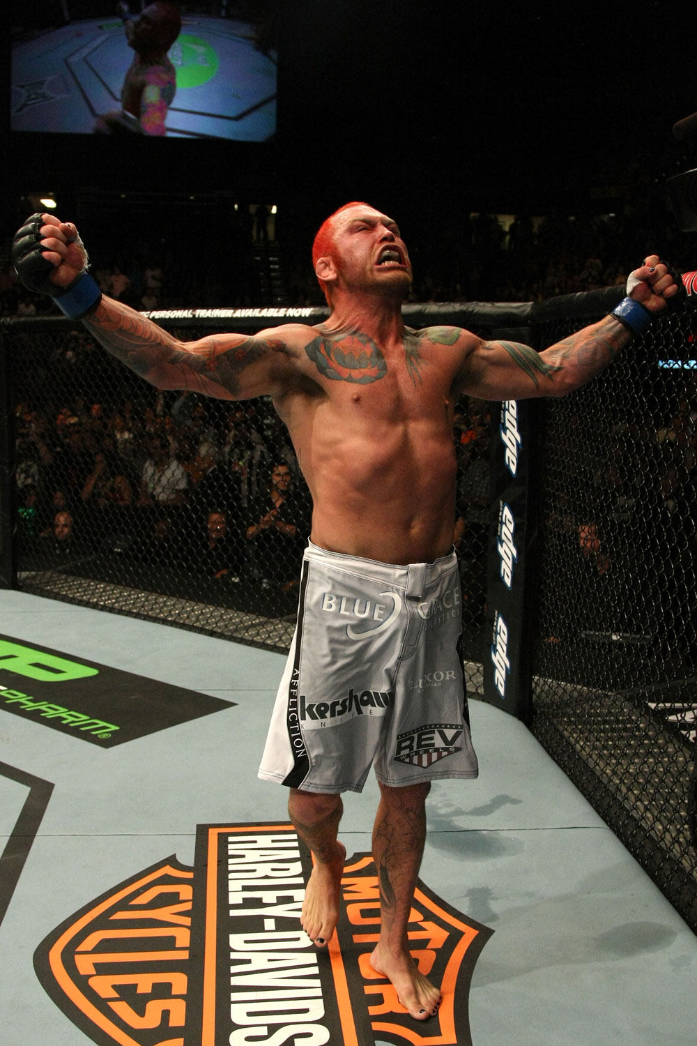 Chris Leben celebrates his win over Wanderlei Silva.