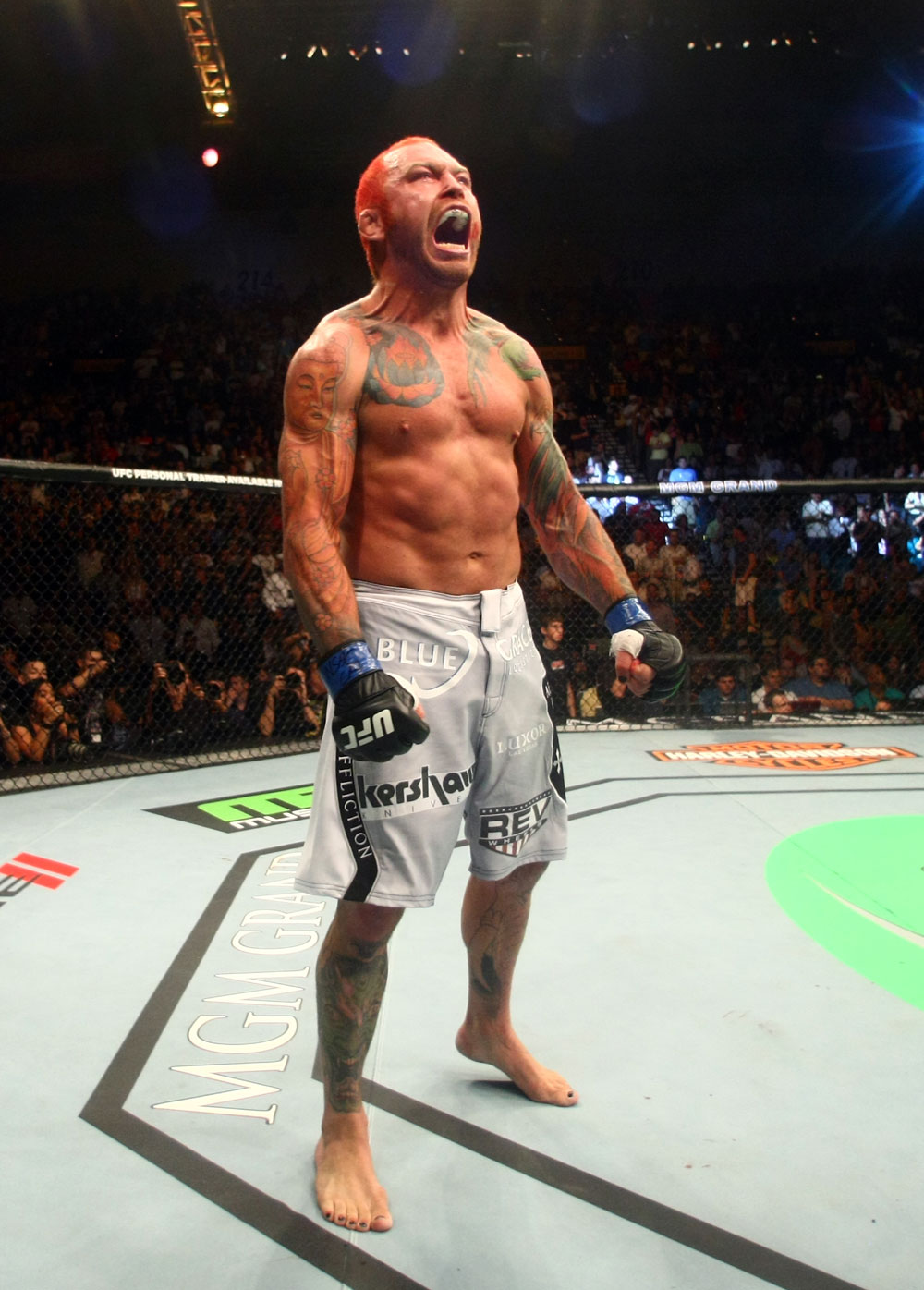 Chris Leben celebrates his win over Wanderlei Silva.