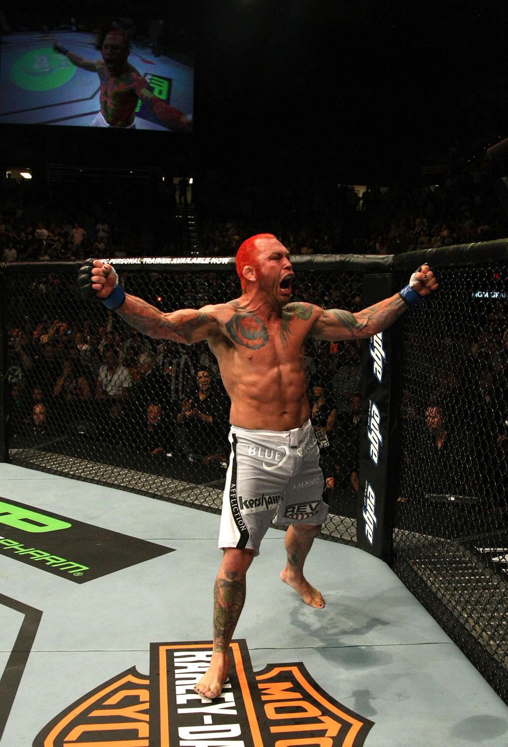 Chris Leben celebrates his win.