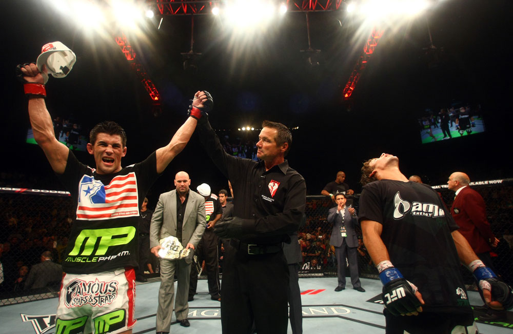 Dominick Cruz wins by decision over Urijah Faber.
