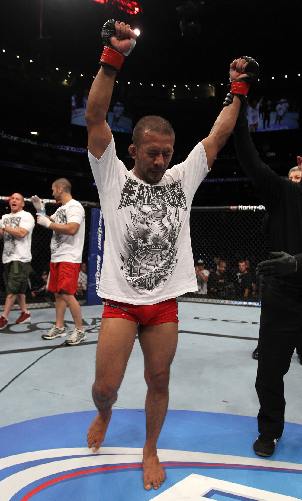 UFC 133: Ivan Menjivar celebrates his win.