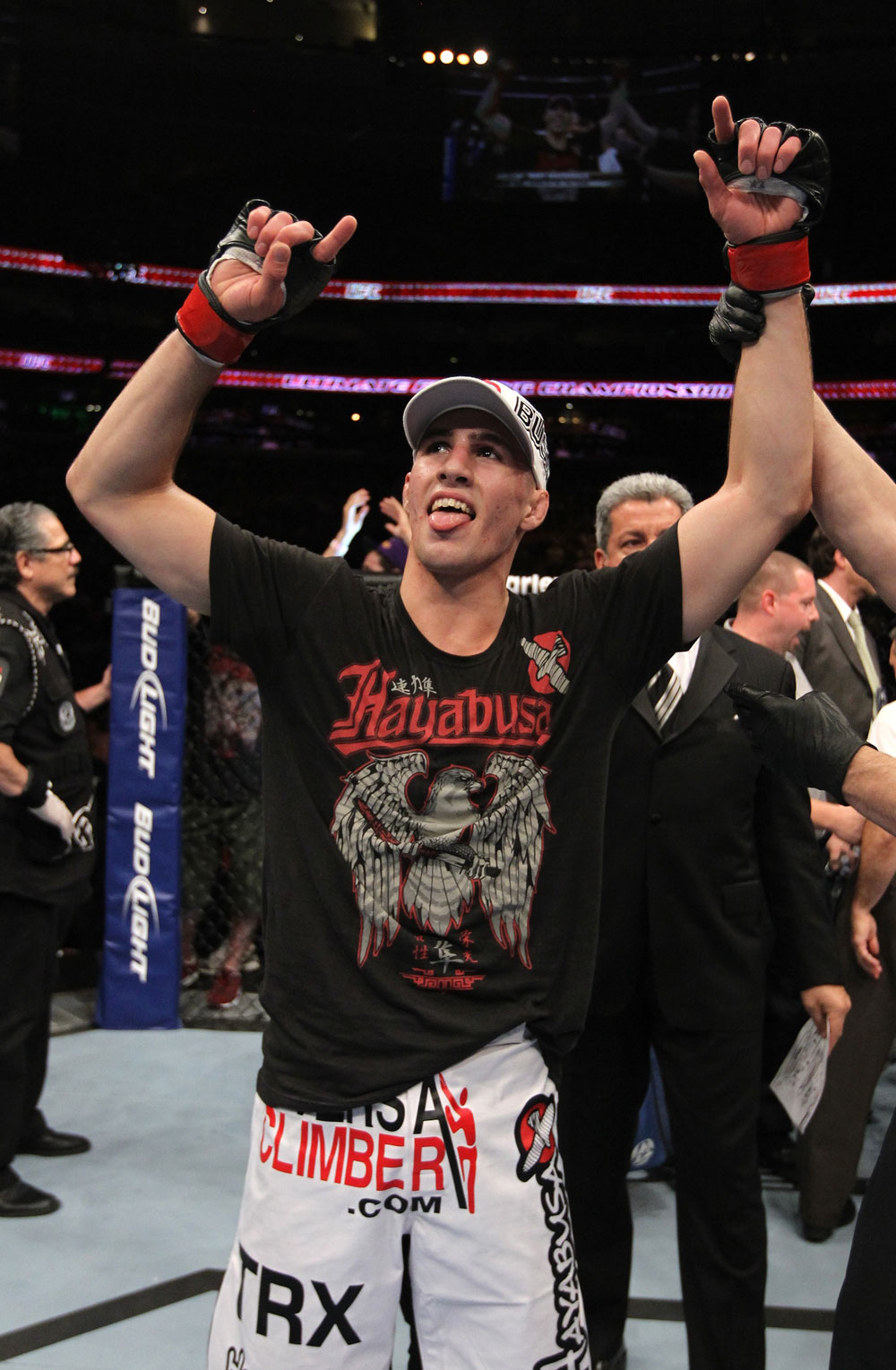 UFC 133: Rory MacDonald celebrates his win.