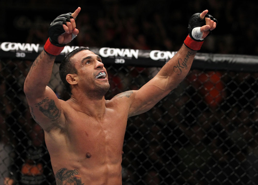 UFC 133: Vitor Belfort celebrates his win.