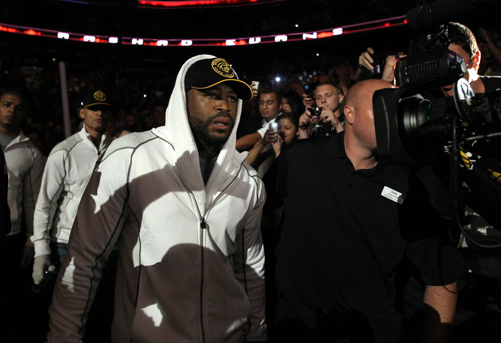 UFC 133: Rashad Evans enters the arena.