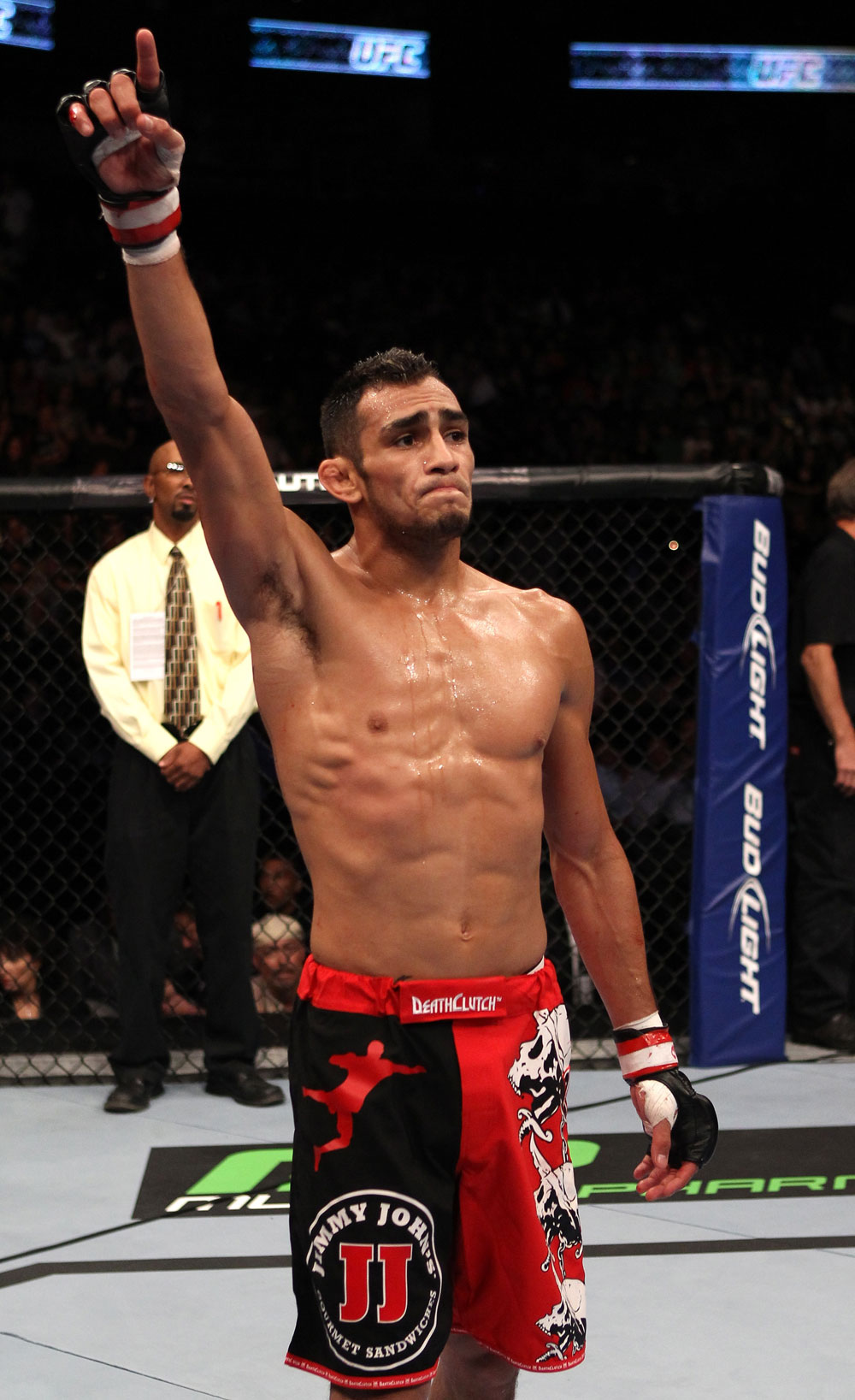 Tony Ferguson celebrates his win