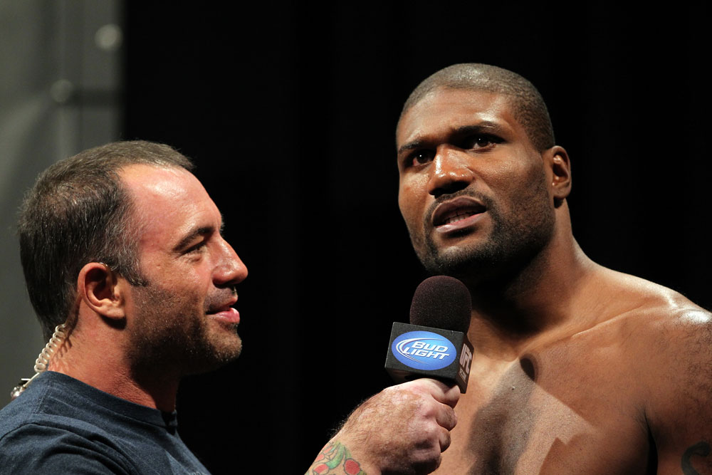 (L-R) Joe Rogan with Rampage Jackson