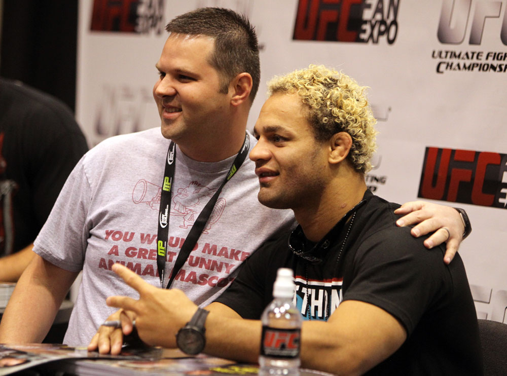 Josh Koscheck poses with a fan